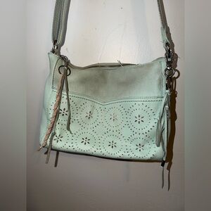 The Sak Mint Suede Leather Cutout Shoulder Bag | Y2K Vintage Purse